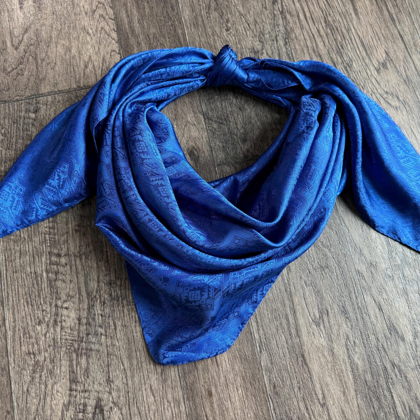 Jacquard Wild Rag Aztec Native tribal inspired neck scarf by Double B Wild Rags red green brown blue black