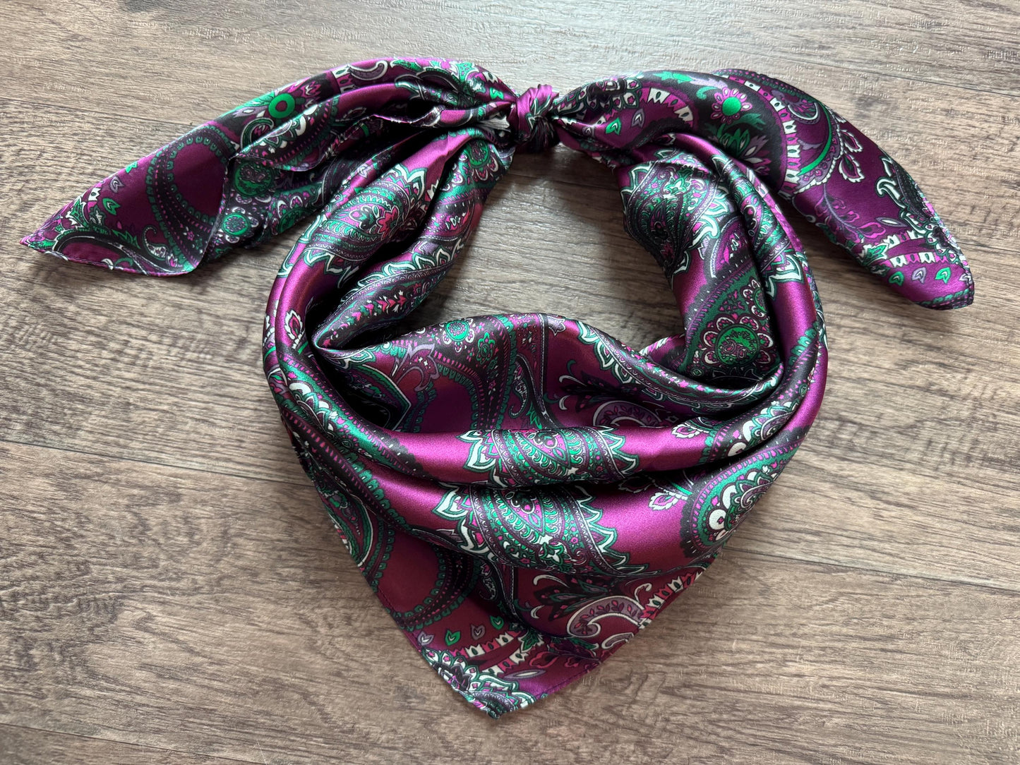 100% Silk Wild Rag Classic Paisley Red Brown Pink Black Purple Blue by Double B Wild Rags