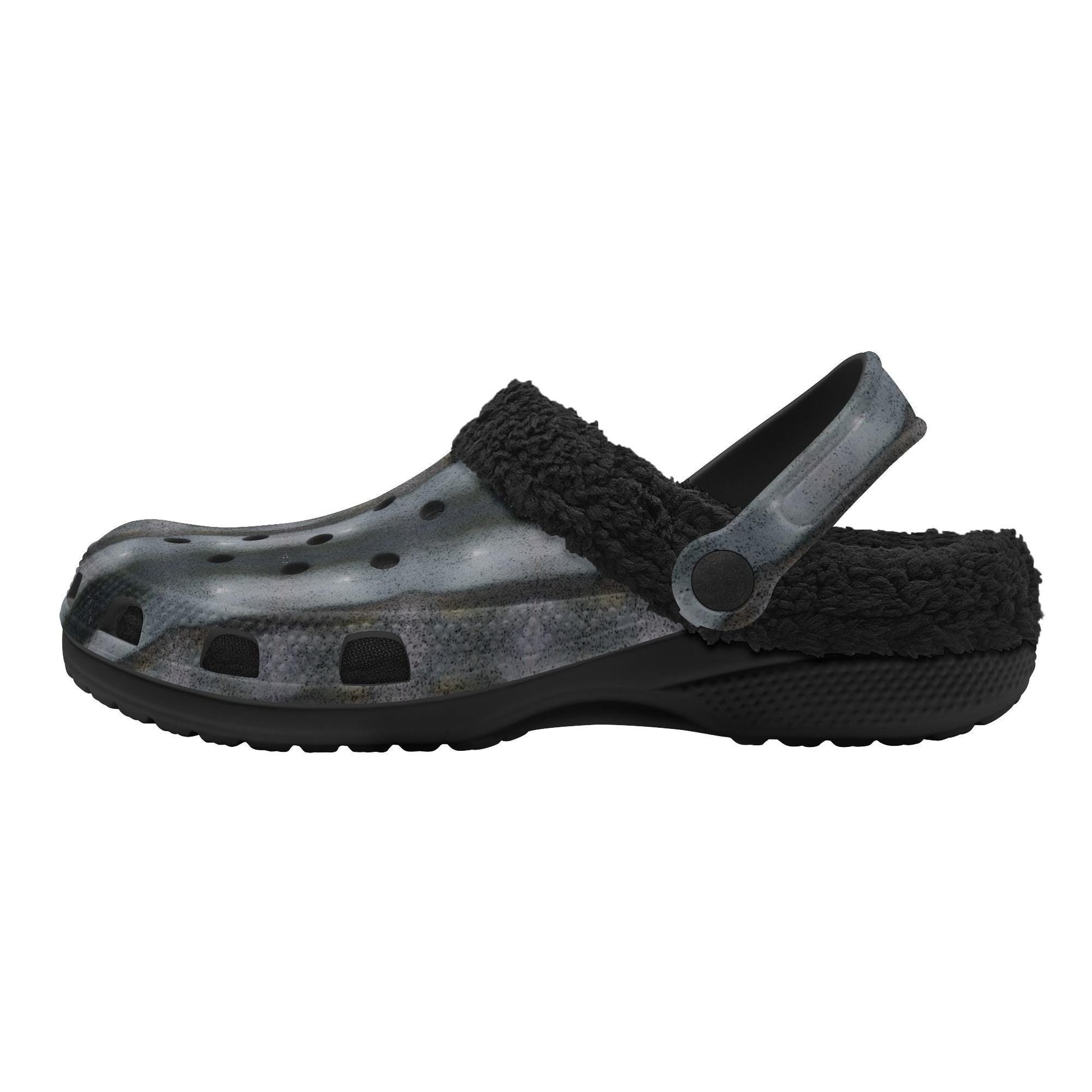 Adults Warm Black House Clogs for Winter-  Fur Lined Garden Slippers - "The Alien" - Premium House Clogs from Concordia Style Boutique - Just $35.98! Shop now at Concordia Style Boutique