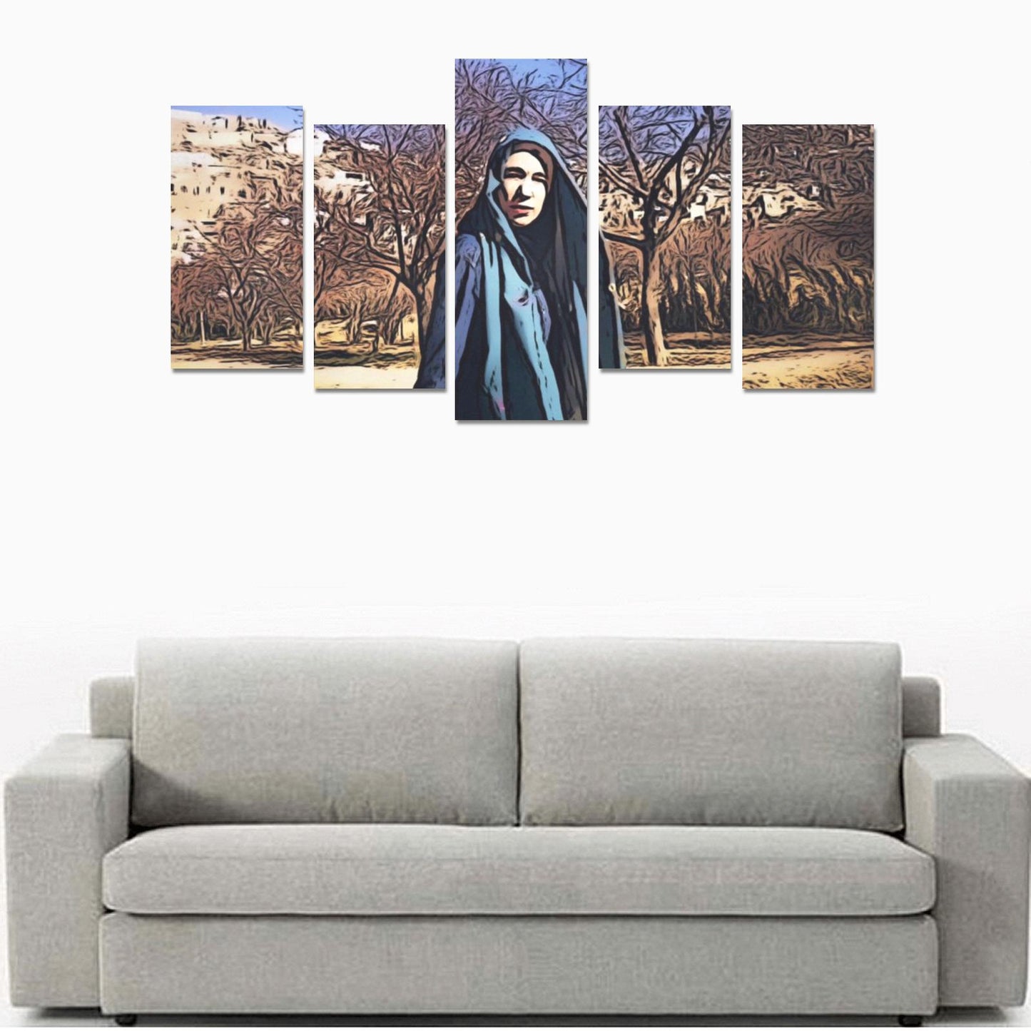 Canvas Wall Art Prints (No Frame) 5-Pieces - "Linda In Kabul" - One-side Printing - Premium Artwork from Concordia Style Boutique - Just $46.34! Shop now at Concordia Style Boutique