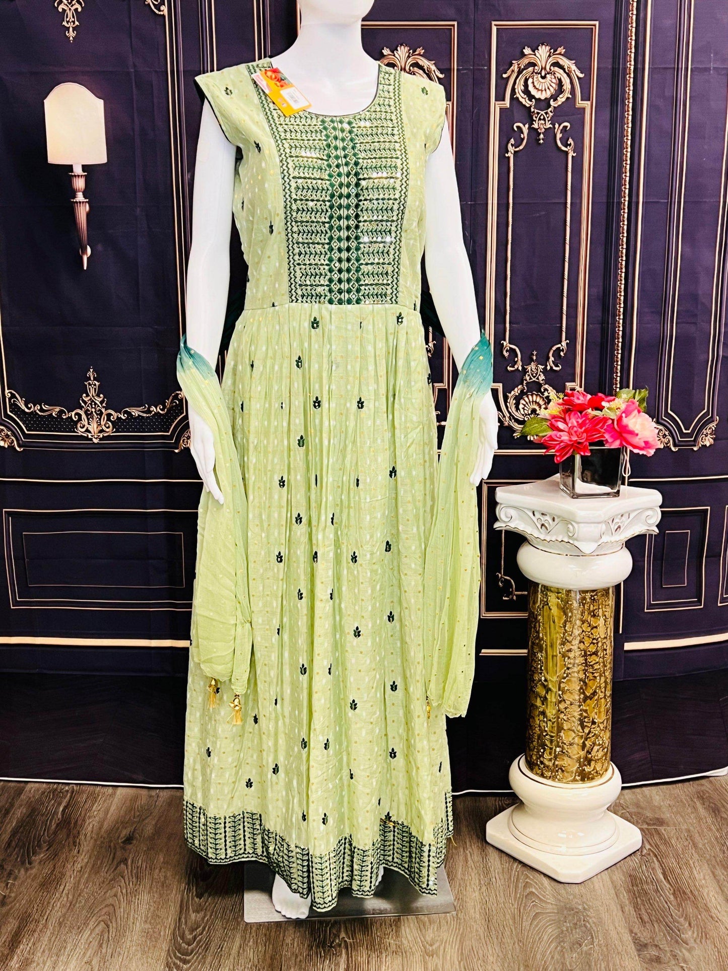 Chanderi cotton long kurti