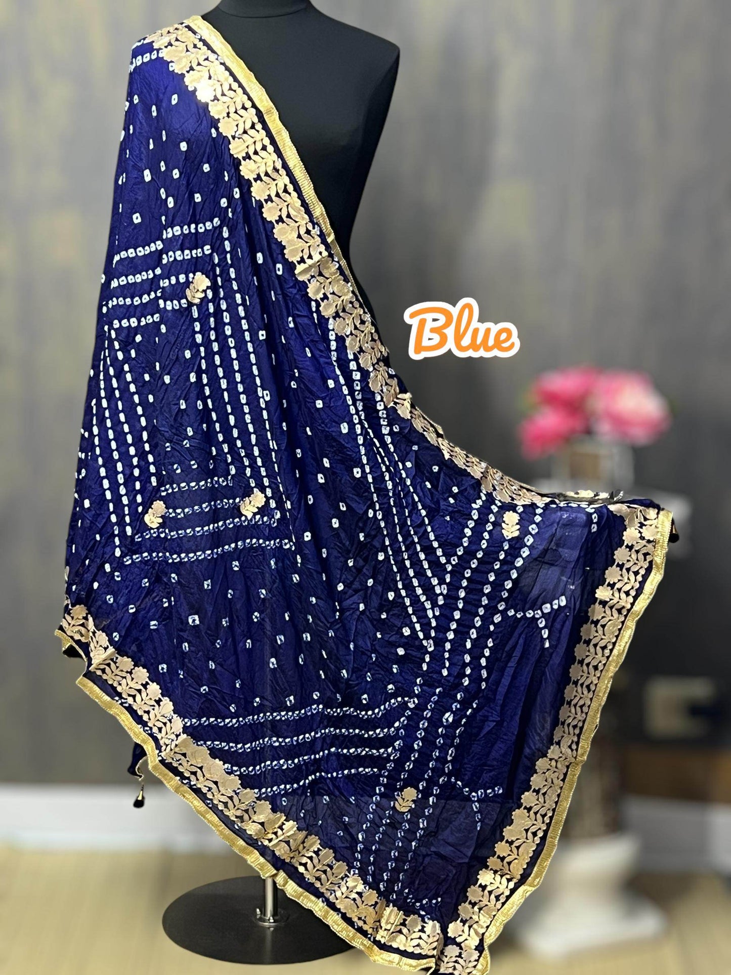 Bandhani dupattas with gota patti work