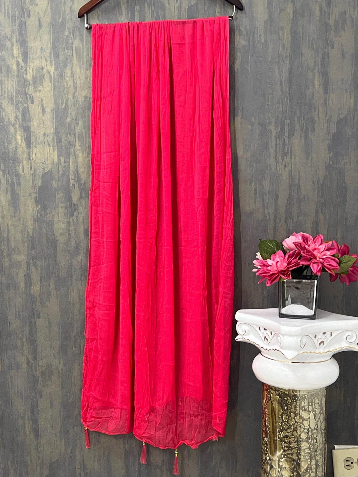 Chiffon dupatta | tomato red color dupatta