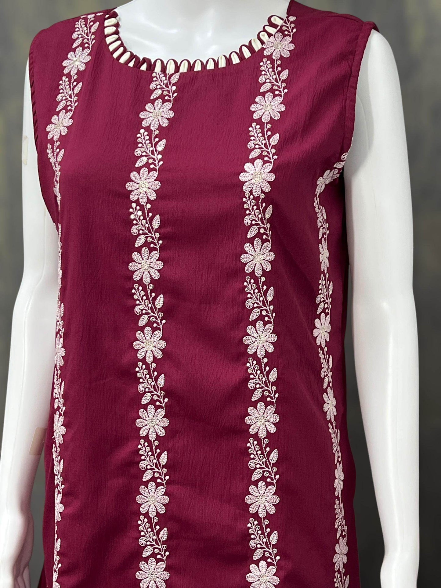 Chiffon chikankari Kurti | three fourth sleeves available