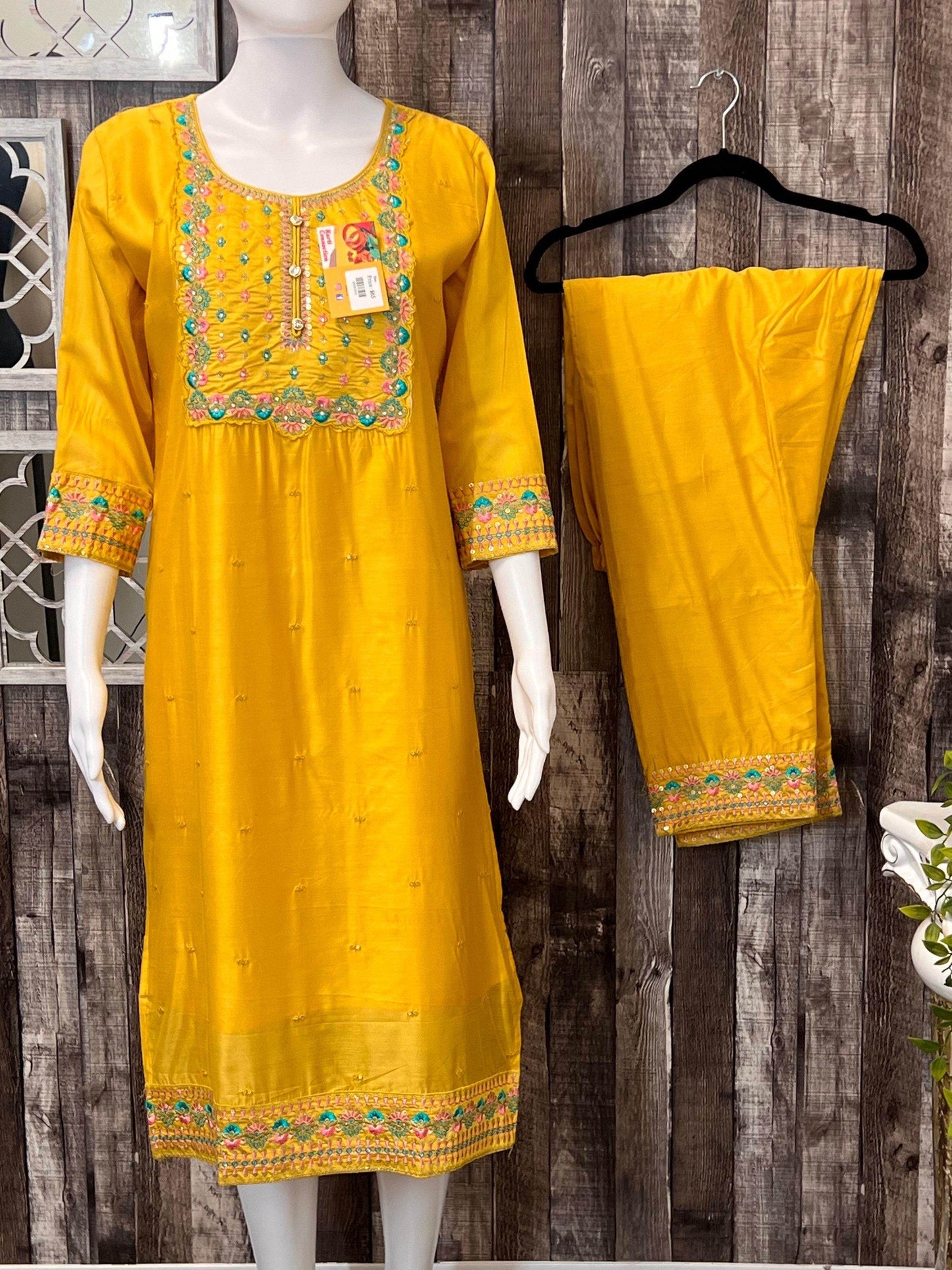 Chanderi silk kurti set