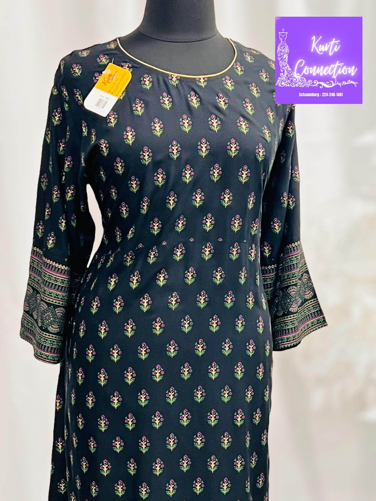 Black rayon kurti