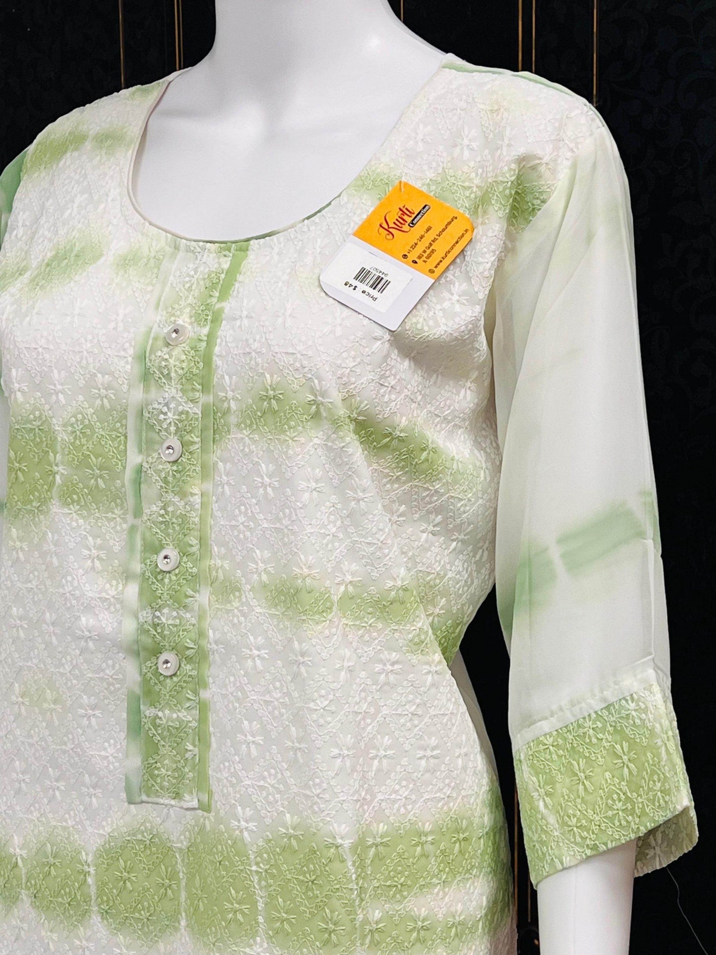 Chiffon chikankari kurti : SALE