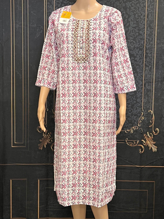 Cotton chikankari kurti