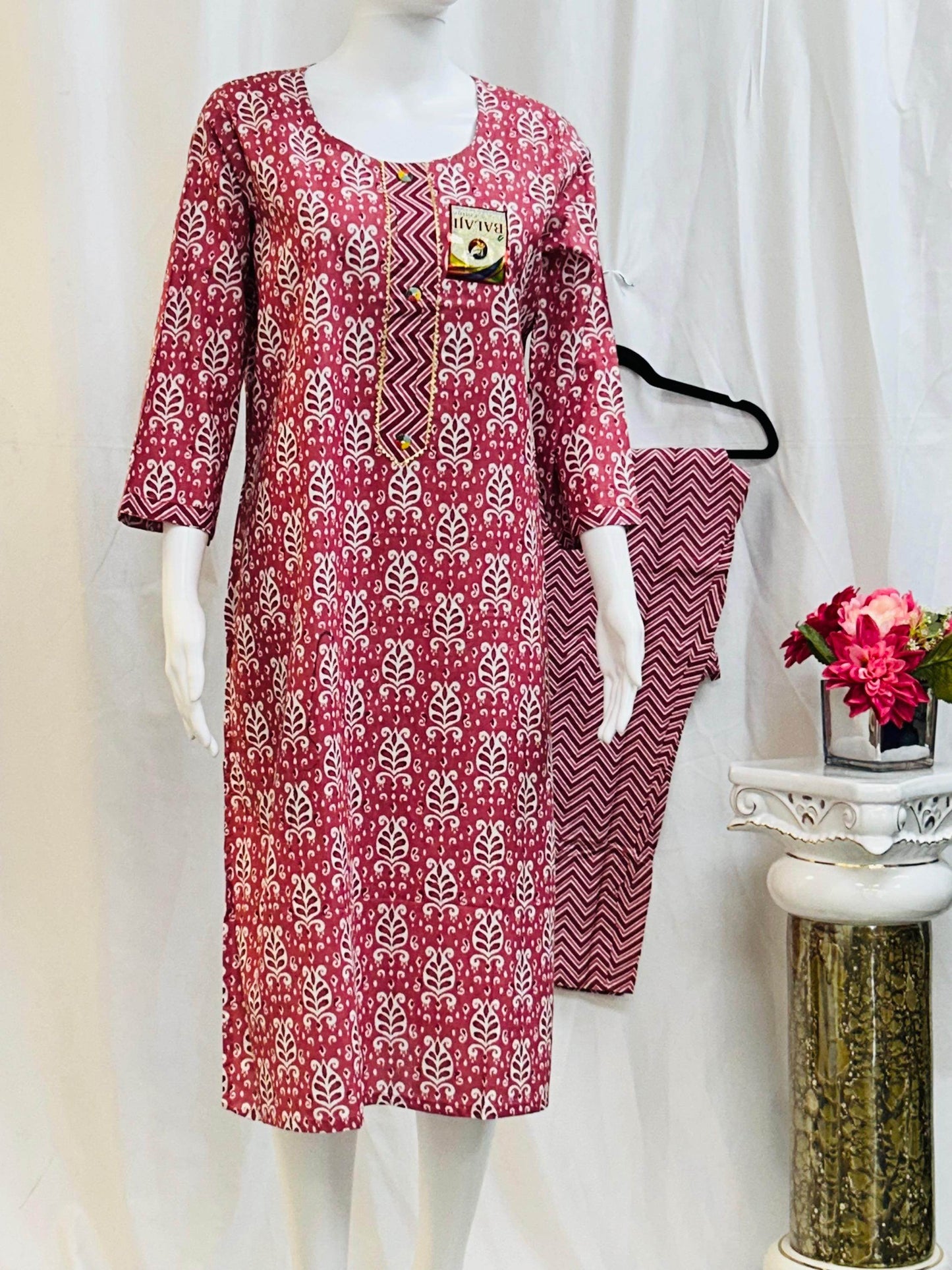 Cotton kurti pant set