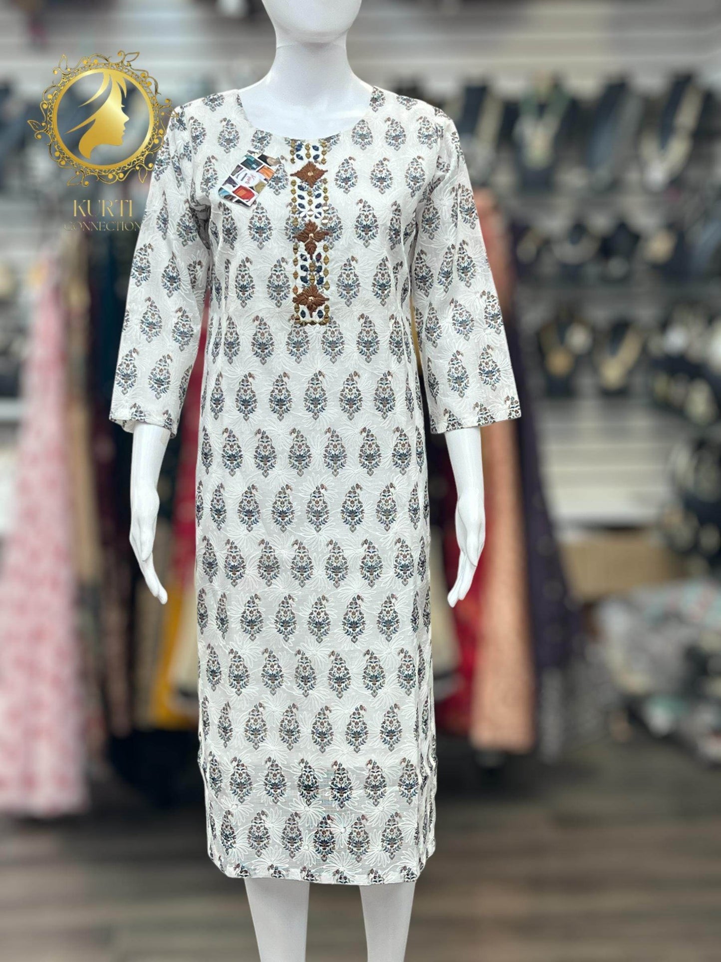 Cotton chikankari kurti