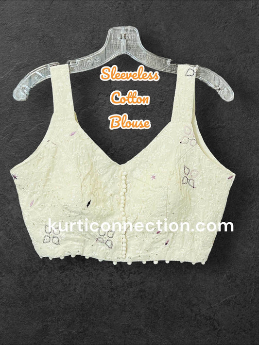 Cotton chikankari blouse