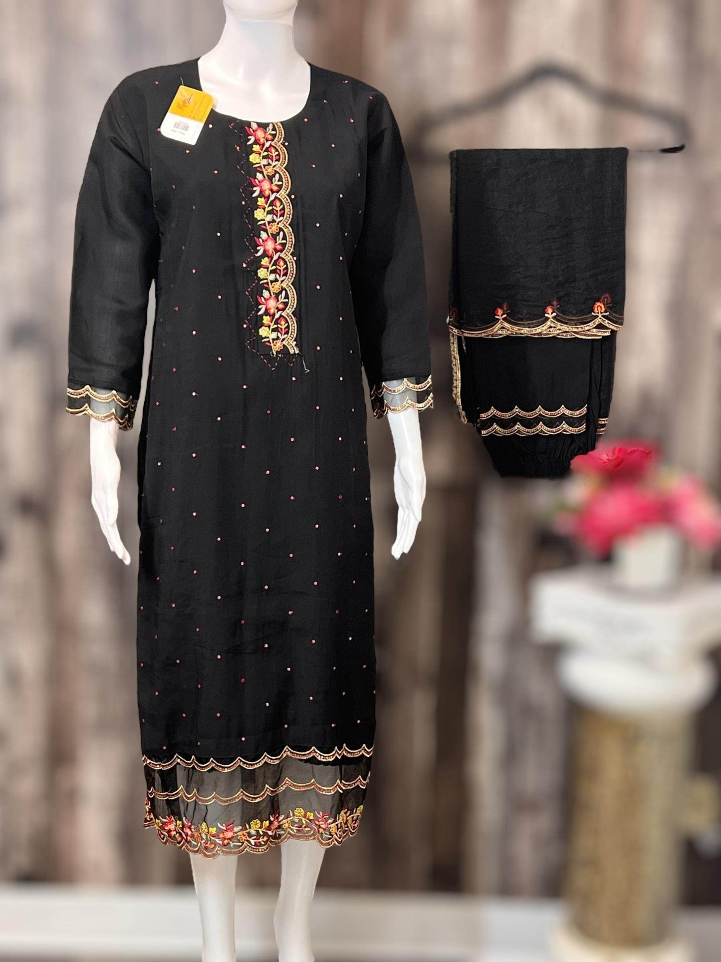 Chanderi silk kurti pant set | salwar suit