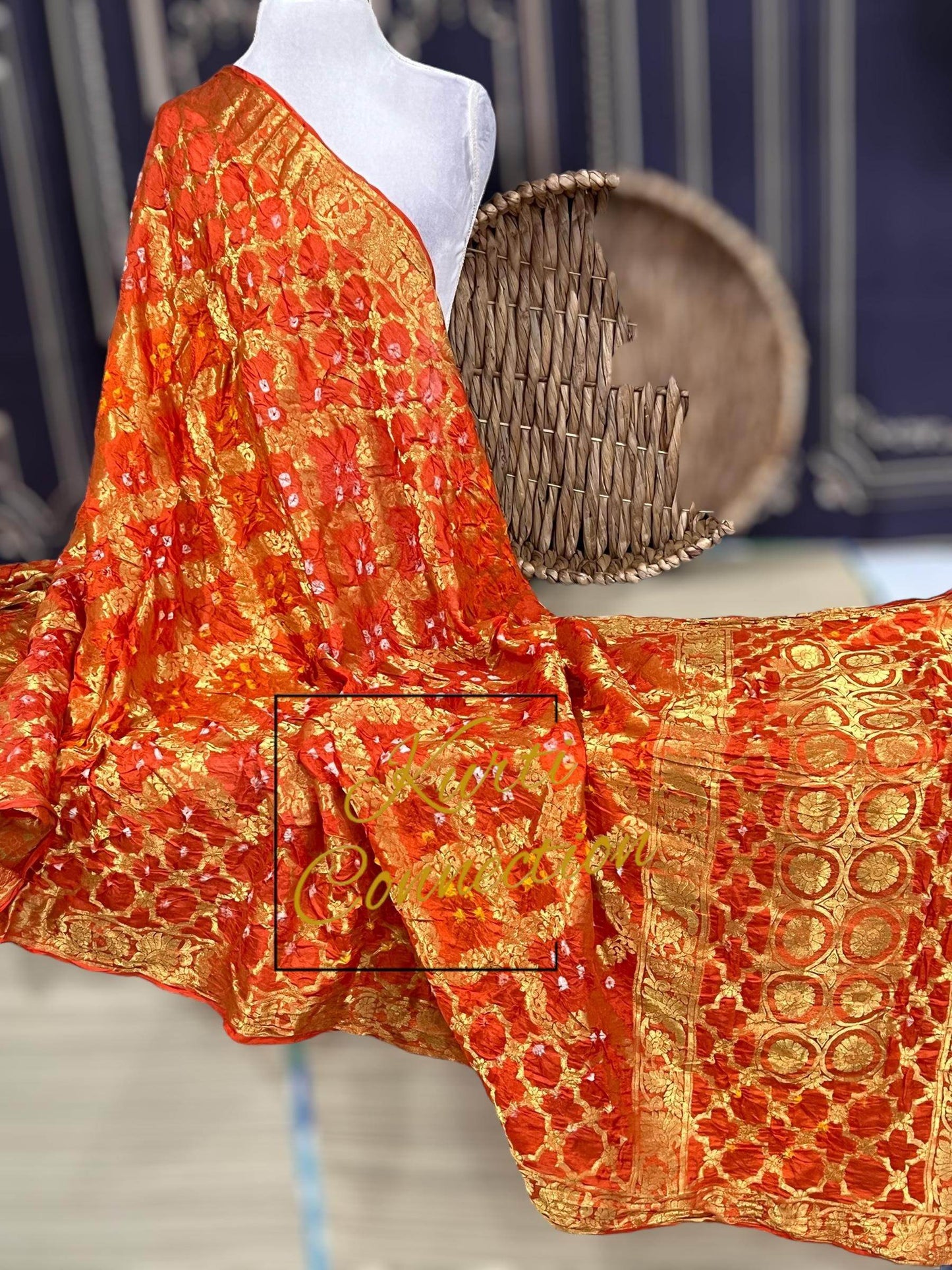 Bandhani silk dupatta