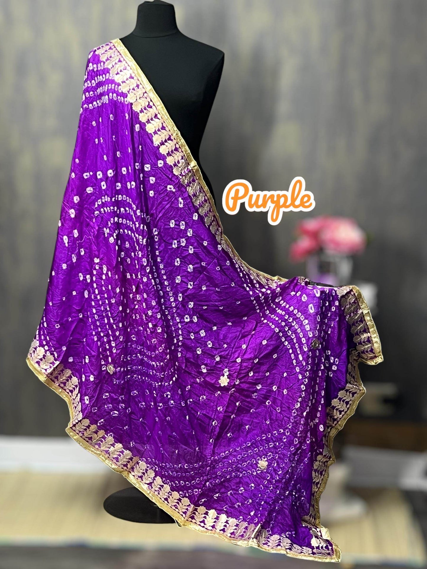 Bandhani dupattas with gota patti work