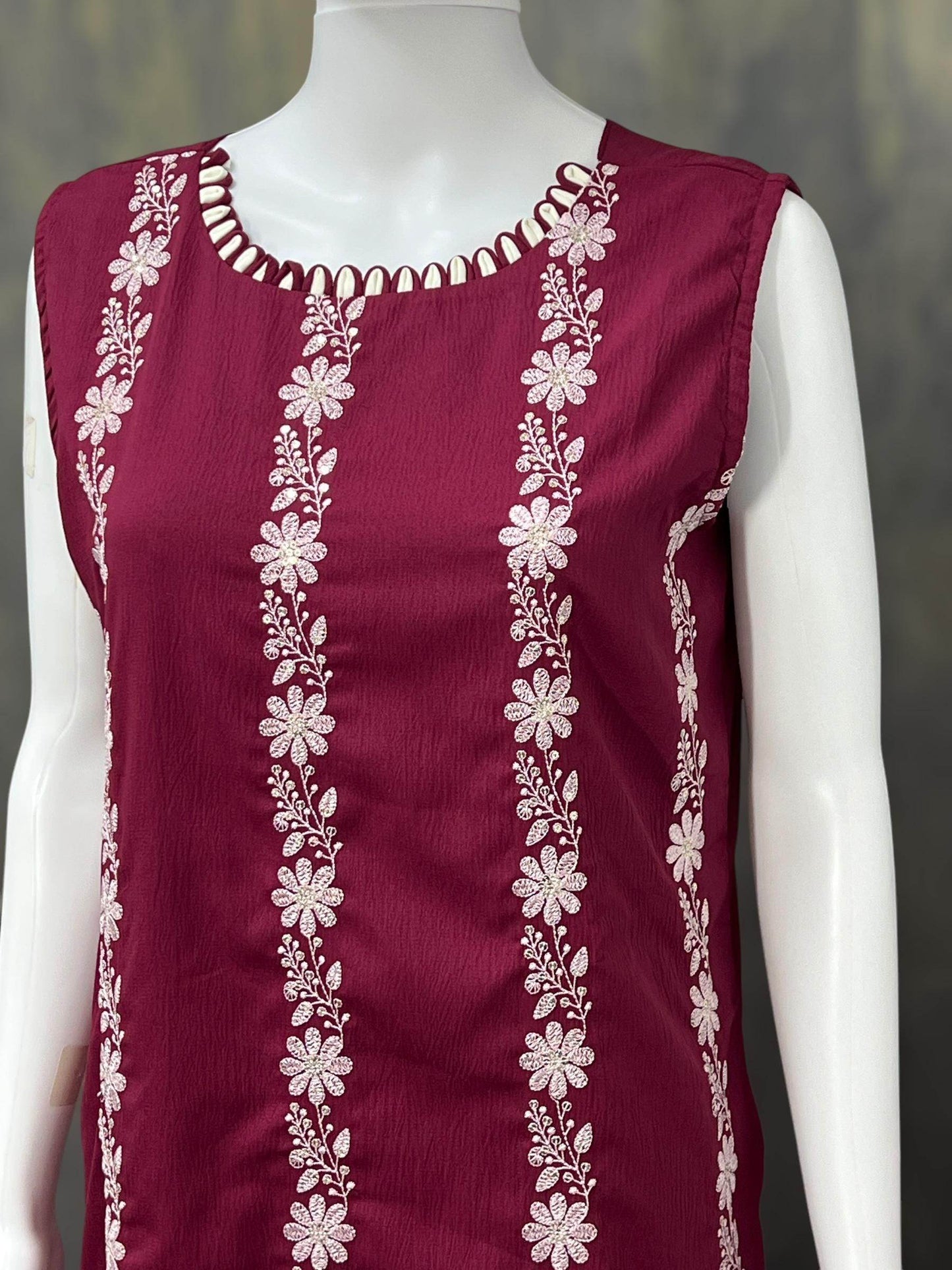 Chiffon chikankari Kurti | three fourth sleeves available