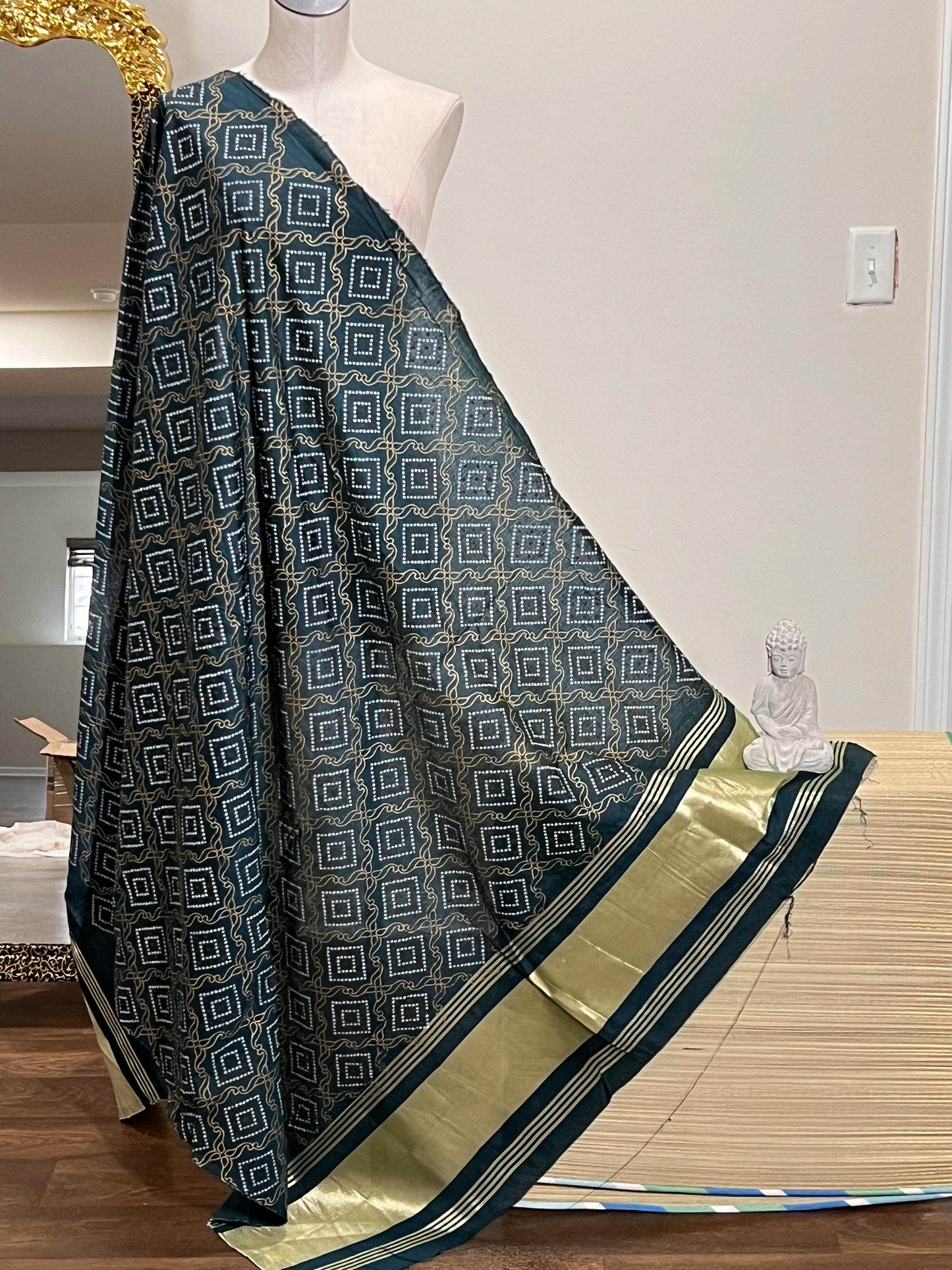 Bandhani print dupatta, cotton silk dupatta with bandhani print