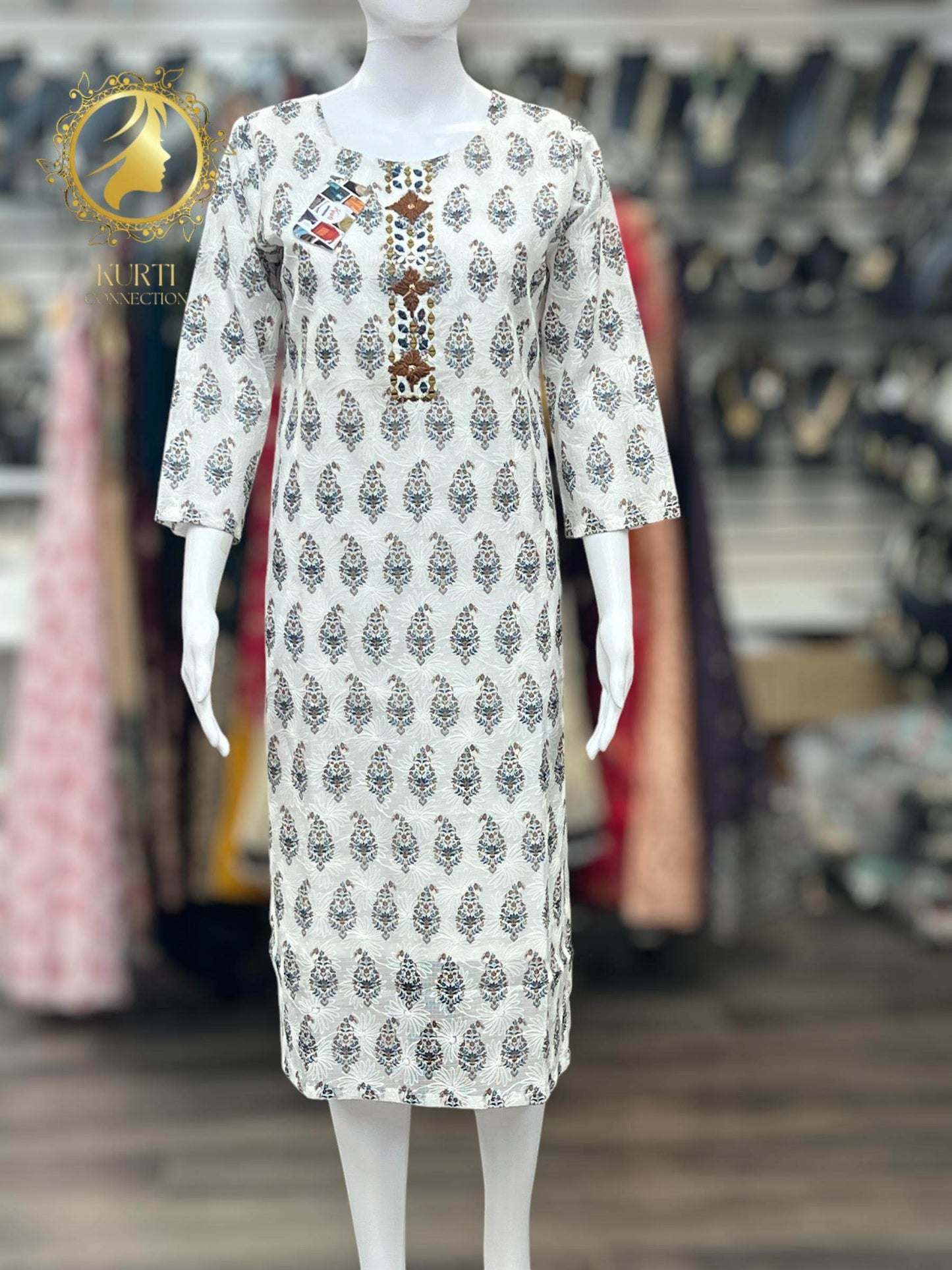 Cotton chikankari kurti