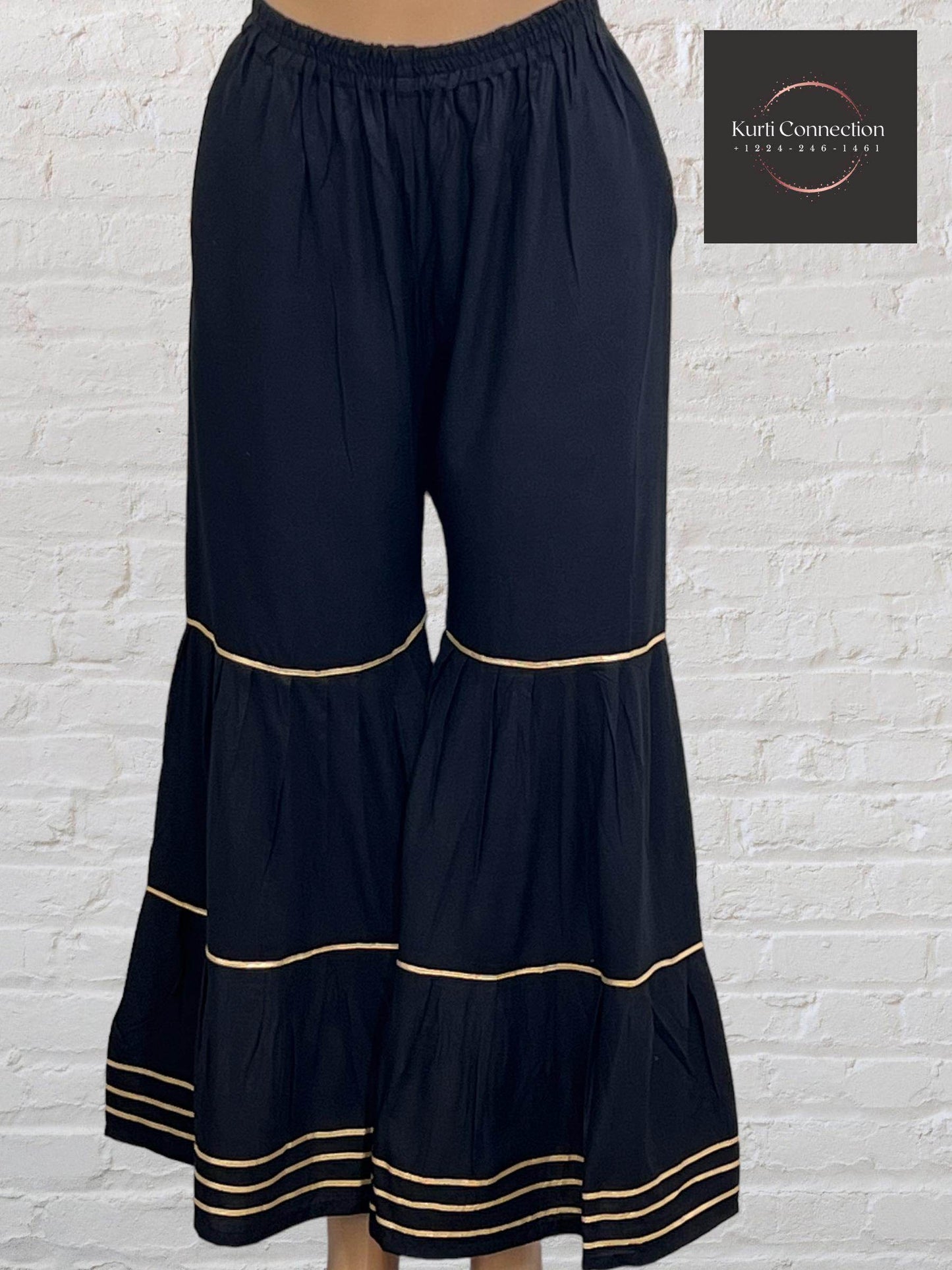 Black rayon sharara pant