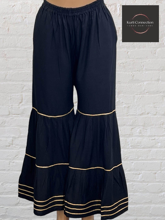 Black rayon sharara pant