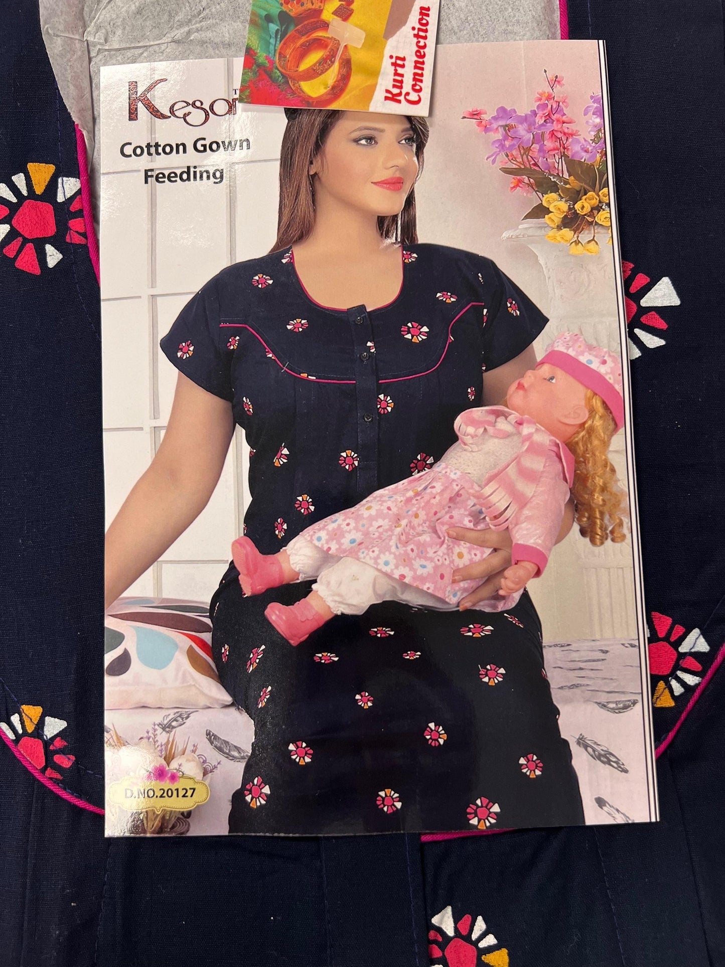 Cotton feeding gown | night gown for new moms