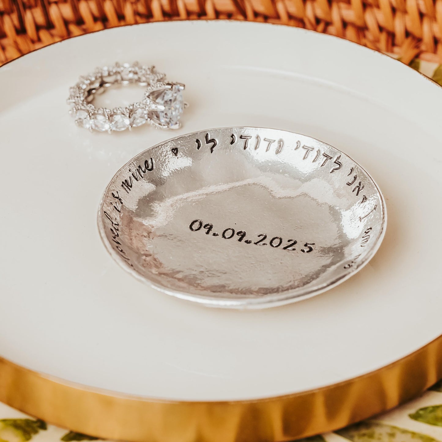 Sheva Brachot Trinket Dish for Bride and Groom