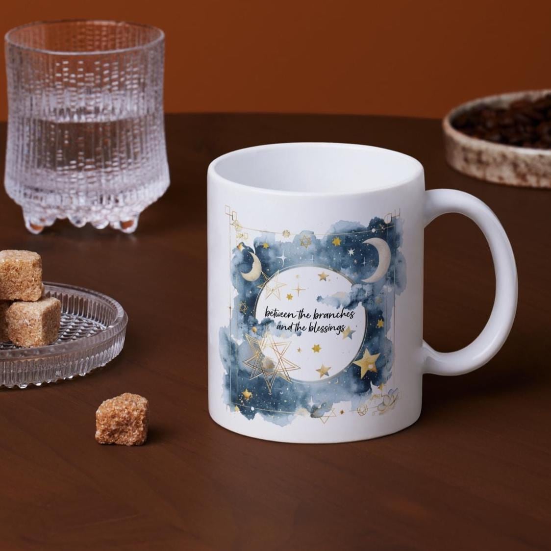 Between the Branches and the Blessings Celestial Sukkot Mug