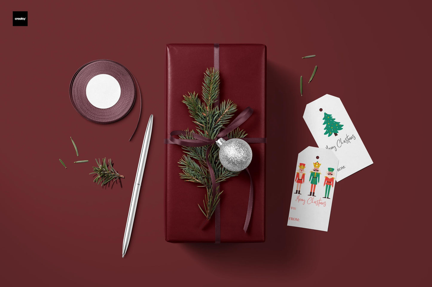 Burgundy Solid Color Holiday Wrapping Paper
