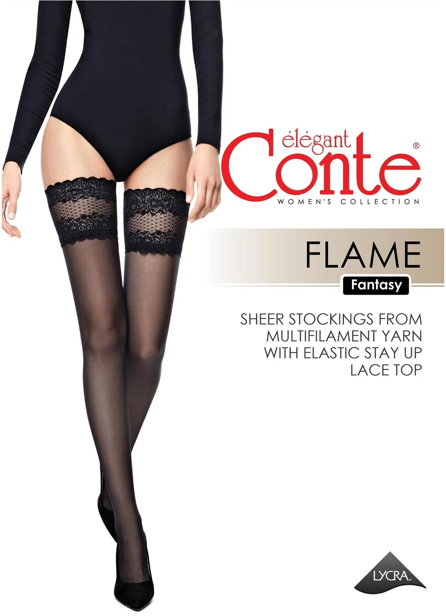 Fantasy Stockings Conte Flame - Silicone Lace Top - Concordia Style Boutique