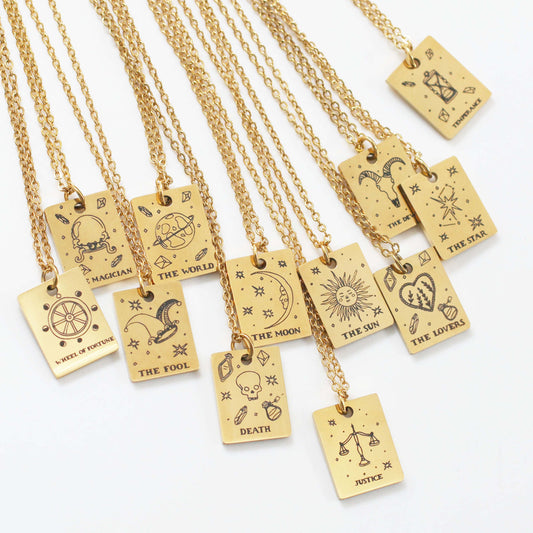 Death Tarot card necklace - Unisex gold plated necklace - Concordia Style Boutique
