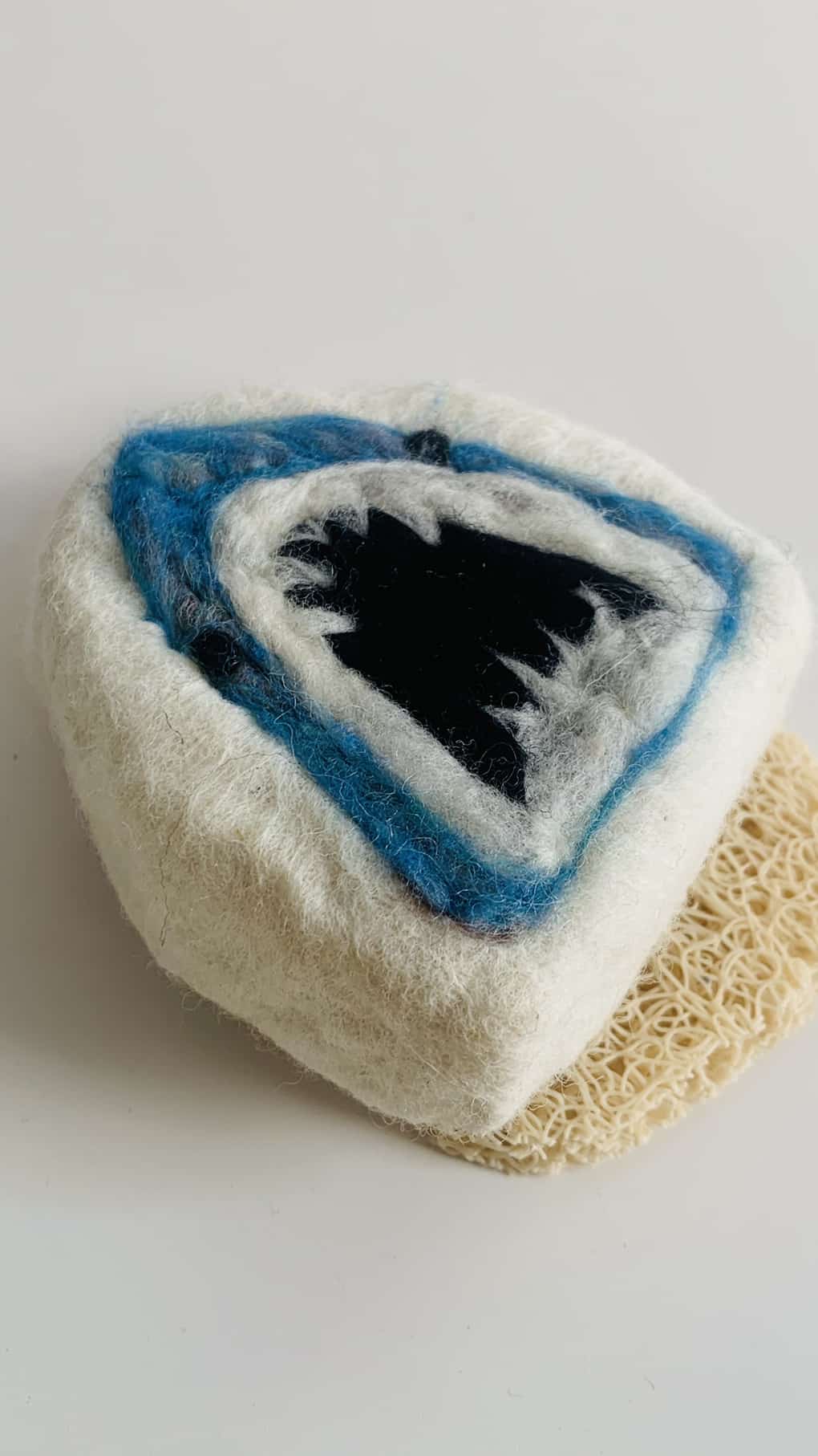 Felted shark soap bar