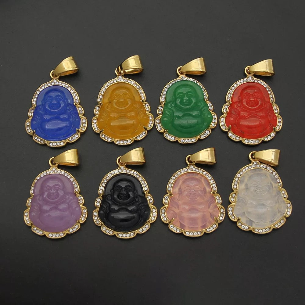 Smiling Buddha pendant necklace - Quartzite - Concordia Style Boutique