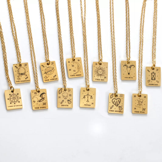 The magician Tarot card pendant - Gold plated Tarot necklace - Concordia Style Boutique