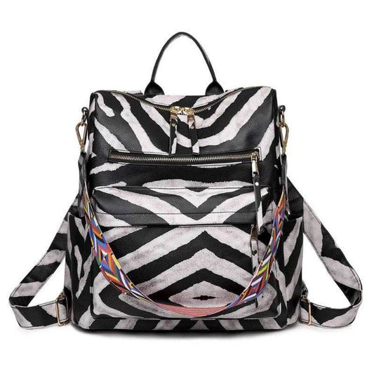 Back Pack with Guitar Strap - Large Zebra Lines - Concordia Style Boutique