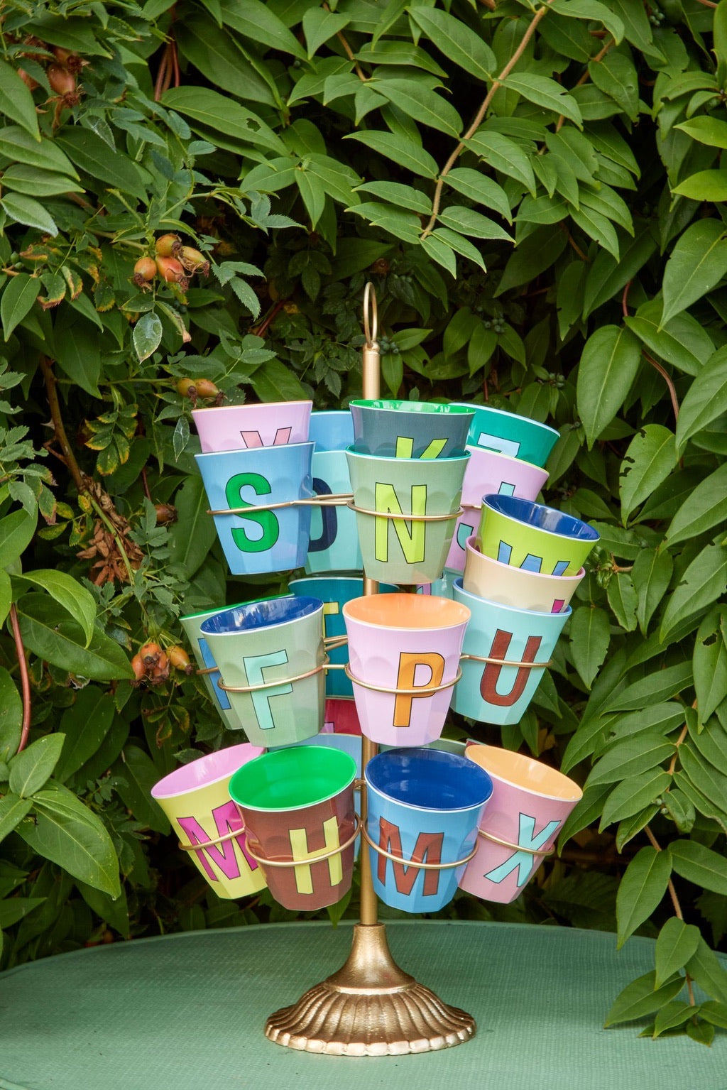 Melamine Cup - Medium with Alphabet in Bluish Colors | Letter A