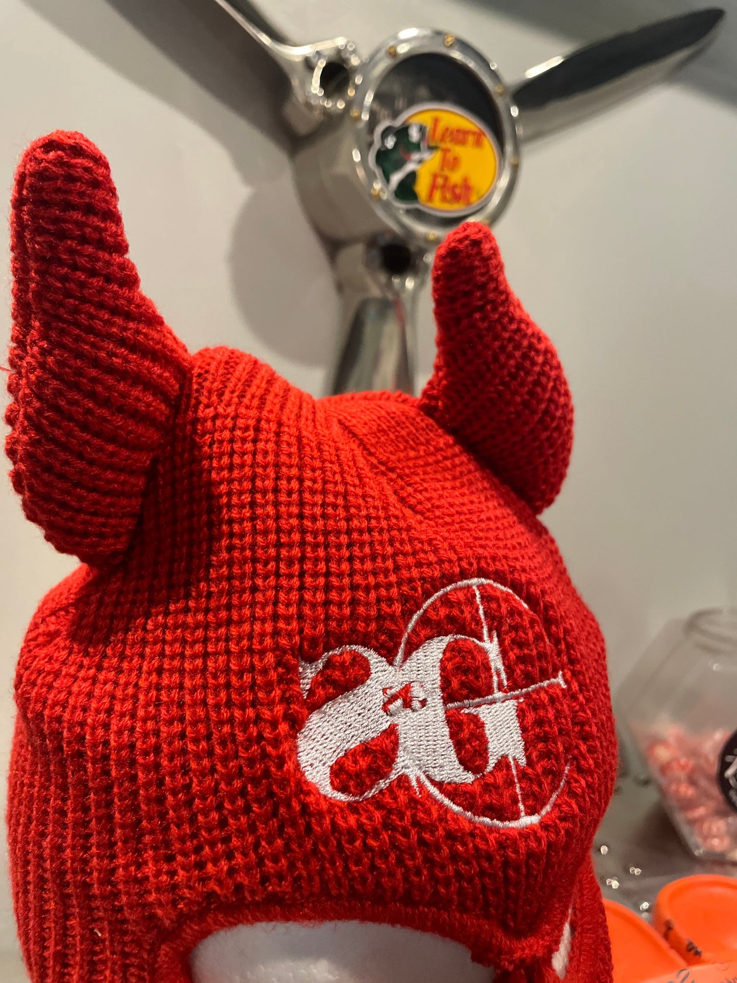 Ski Mask - Innocent (Devil Horns: RED/WHT) - Concordia Style Boutique