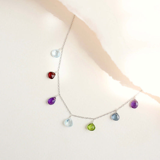 Silver Rainbow Sparkler Necklace