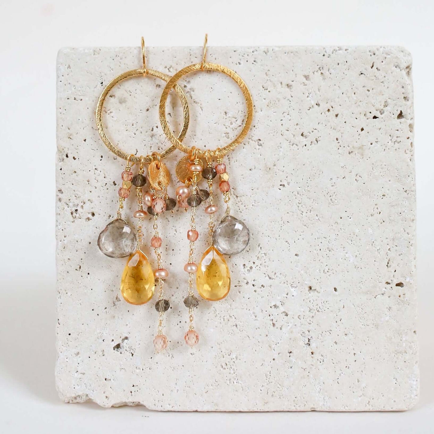 Citrine & Smoky Quartz Ammil Earrings