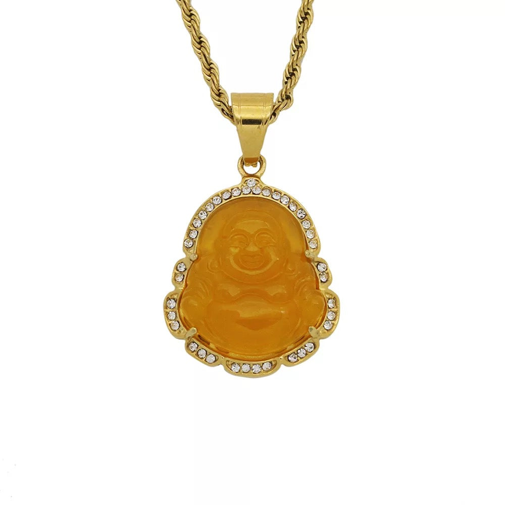 Smiling Buddha pendant necklace - Quartzite - Concordia Style Boutique