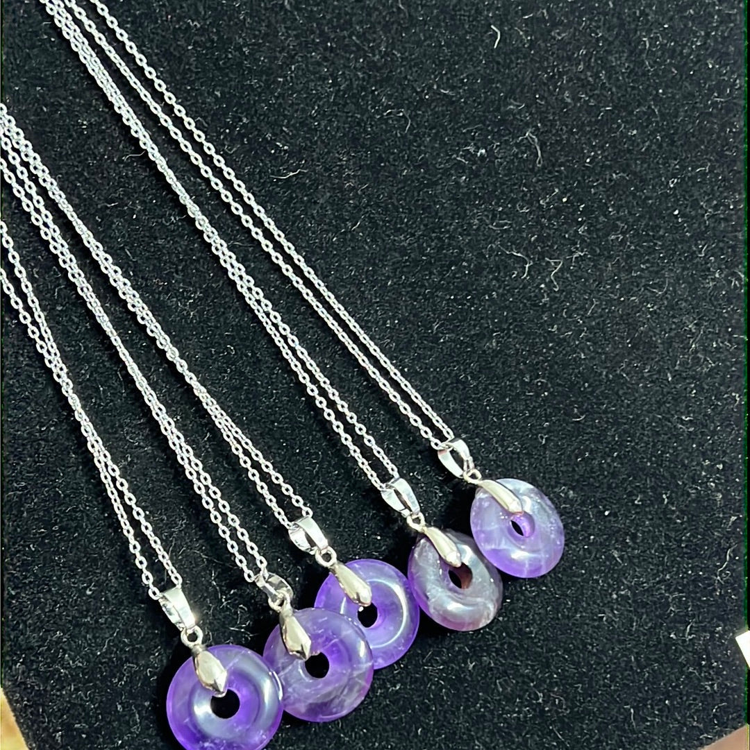 Amethyst Donut Crystal Necklace - Concordia Style Boutique