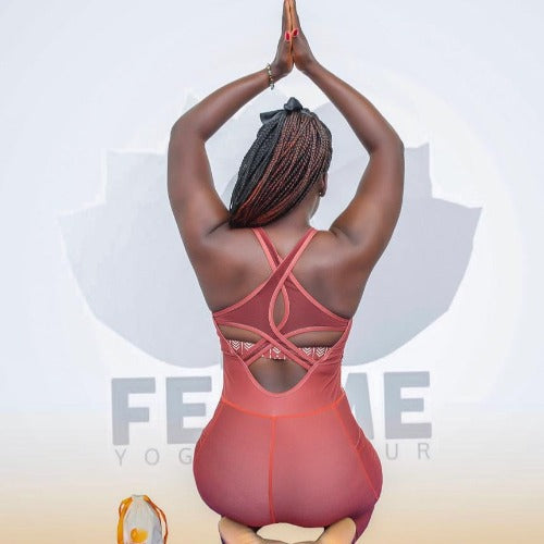 Brown nude onesie Yoga jumpsuit - Workout Unitard - Afua - Concordia Style Boutique