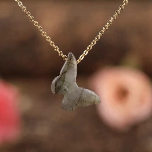 Butterfly Crystal necklace - Elegant Gold gemstone necklace - Concordia Style Boutique
