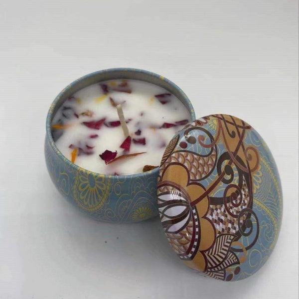 Natural Soy Wax Aromatherapy Candles With Dried Flowers