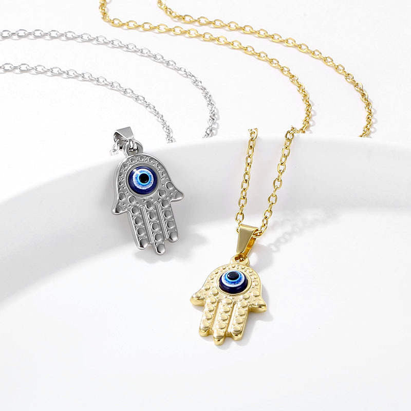 Hamsa Hand charm with Evil eye necklace - Concordia Style Boutique