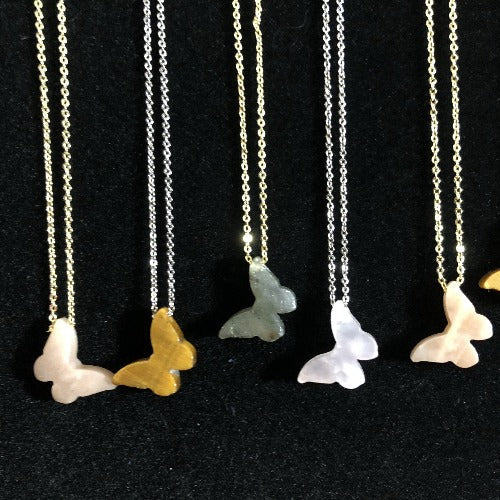Butterfly Crystal necklace - Elegant Gold gemstone necklace - Concordia Style Boutique