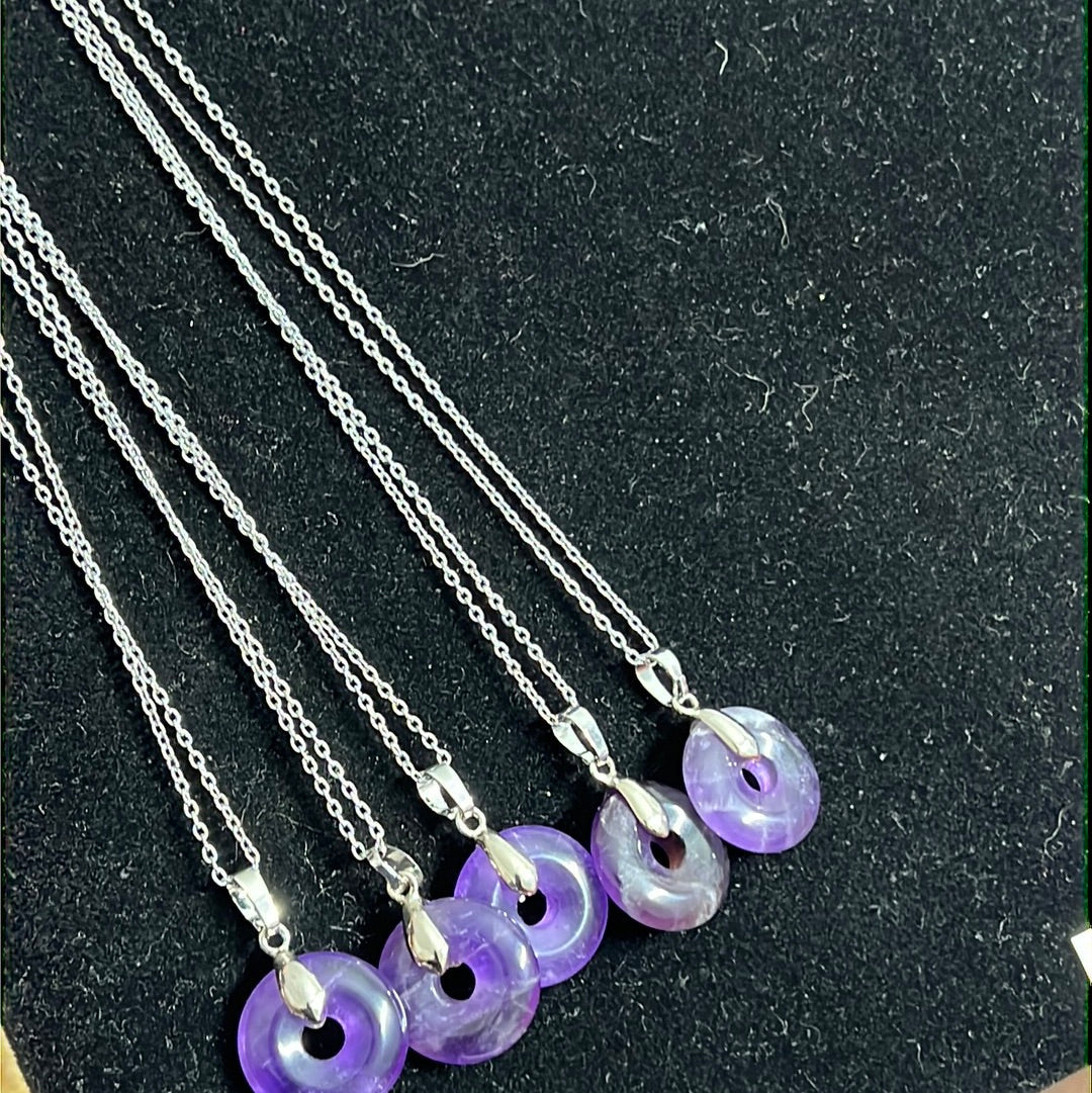 Amethyst Donut Crystal Necklace - Concordia Style Boutique