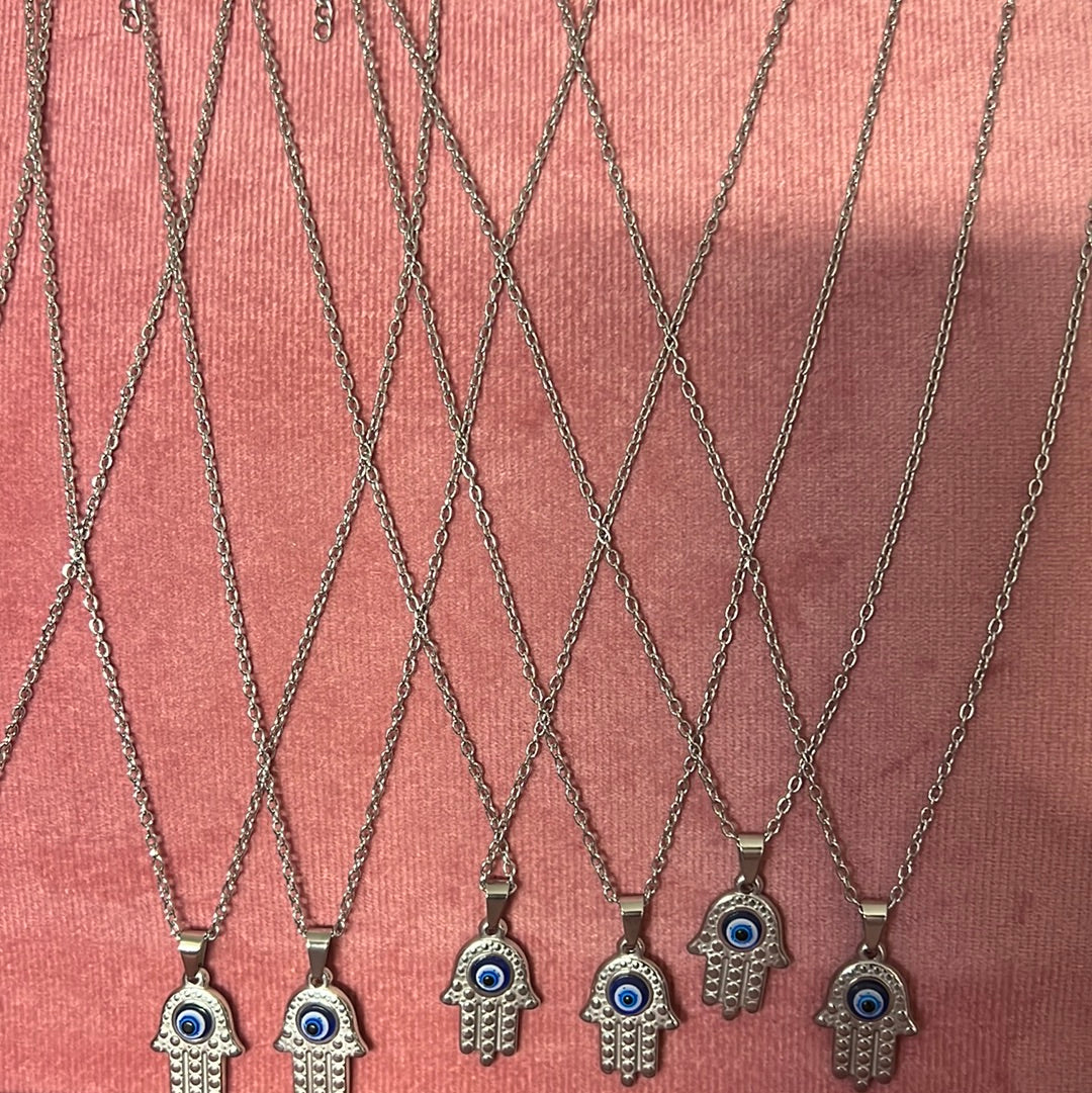 Hamsa Hand charm with Evil eye necklace - Concordia Style Boutique