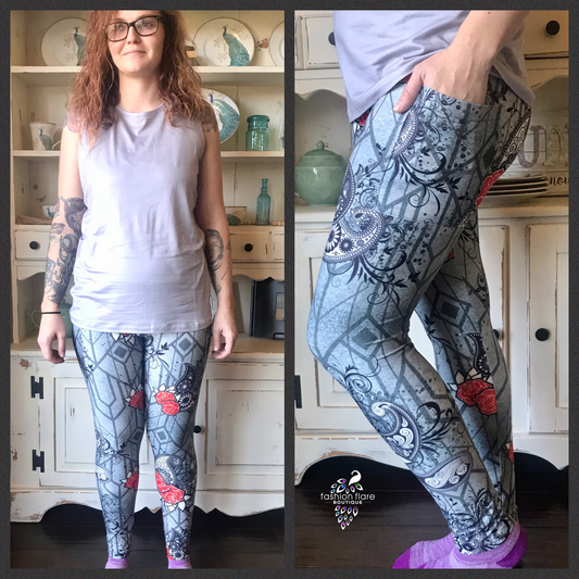 Leggings - Tattoo Rose (OS) - Premium leggings from Fashion Flare Boutique - Just $16.99! Shop now at Concordia Style Boutique