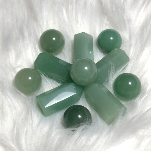 Aventurine healing crystal spheres - Aventurine Towers - Concordia Style Boutique