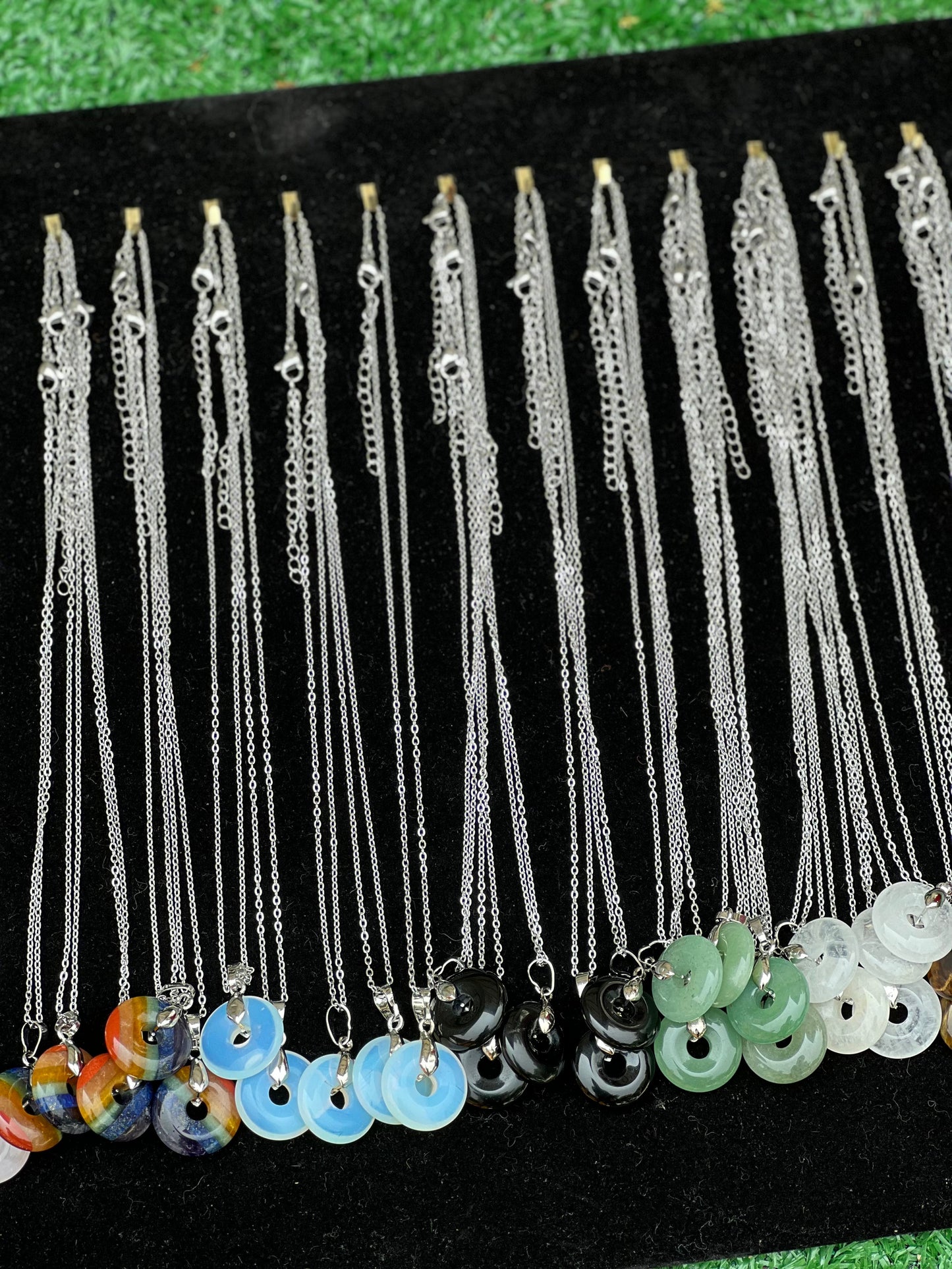Seven Chakra Crystal necklace-Donut shape - Concordia Style Boutique