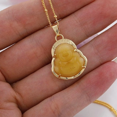 Buddha fortune necklace with Gold chain - Concordia Style Boutique